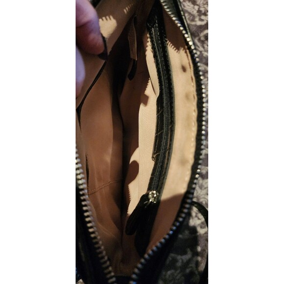 DANA BUCHMAN Black w/Silver Shimmer CROSSBODY Bag Purse Adjustable Strap EUC - Picture 10 of 12